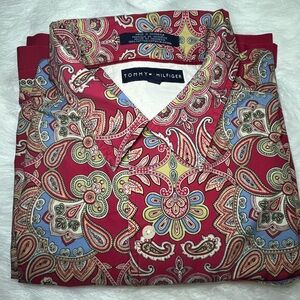 Tommy Hilfiger Paisley Short-Sleeved Button Down